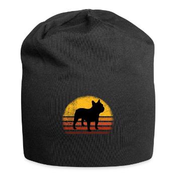 French Bulldog French Bulldog Retro - Jersey Beanie - black - Front