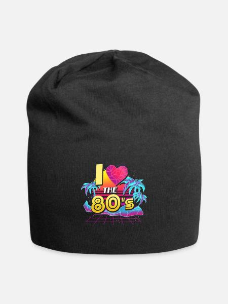 80er Achtziger - Jersey-Beanie - Schwarz