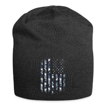 Camo USA Flag American Military Style July 4 Camou - Jersey Beanie - charcoal grey - Front
