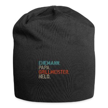 EHEMANN PAPA GRILLMEISTER HELD - Papa Geschenkidee - Jersey-Beanie - Schwarz - Vorne