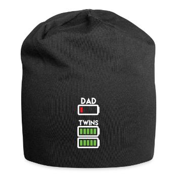 Vatertag Zwilling Papa Spruch Dad of Twin Geschenk - Jersey-Beanie - Schwarz - Vorne