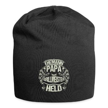 Ehemann Papa Grillmeister Held Vatertag Geschenk - Jersey-Beanie - Schwarz - Vorne