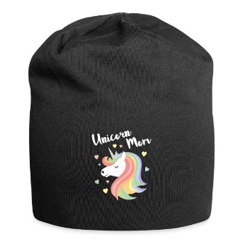 Unicorn Mom Cute Mamacorn Unicorns Lovers Pink Bir - Jersey Beanie - black - Front