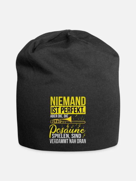 Posaune - Jersey-Beanie - Schwarz
