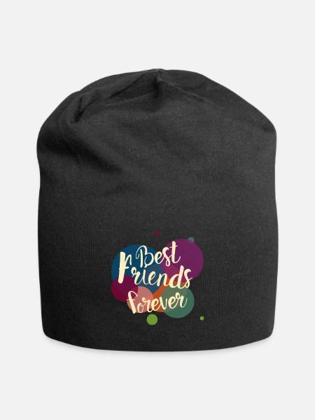 Beste Freunde für immer - Jersey-Beanie - Schwarz