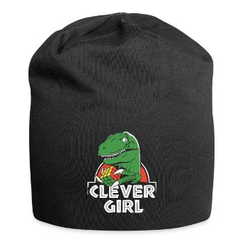 Clever girl Velociraptor dinosaur - Jersey Beanie - black - Front