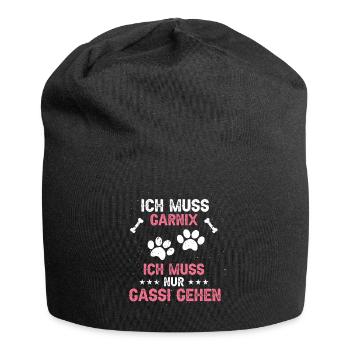 ich muss garnix ich muss nur gassi gehen - Jersey-Beanie - Schwarz - Vorne