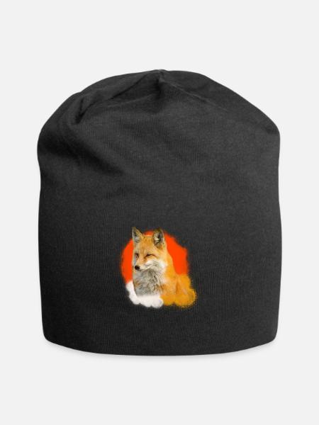 Renard renards illustration design animal cadeau - Bonnet en jersey - noir