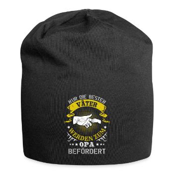 Die besten Väter werden zum Opa befördert - Jersey-Beanie - Schwarz - Vorne