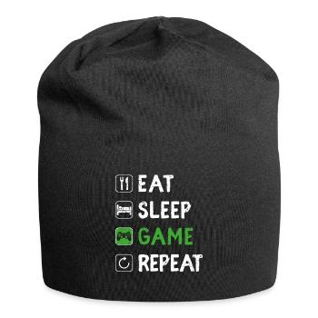 Funny Eat Sleep Game Repeat Video Gamer Gaming Lov - Jersey Beanie - black - Front