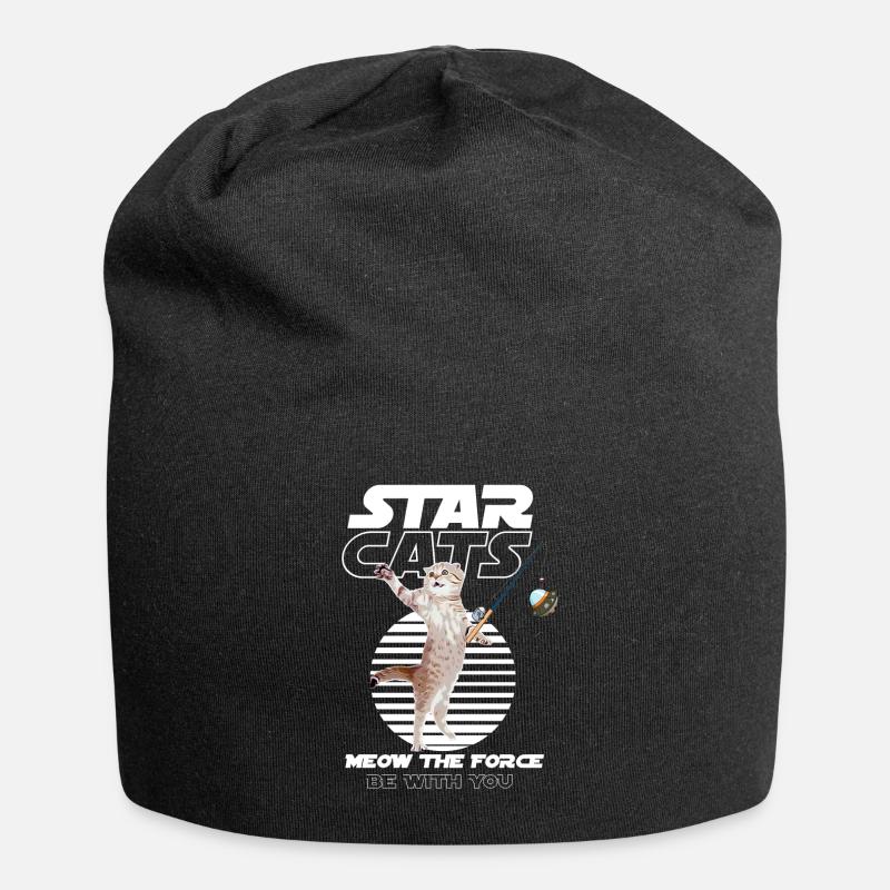 Star Cats Angler Geschenkidee Geburtstag - Jersey-Beanie - Schwarz