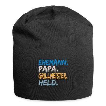 Ehemann Papa Grillmeister Held Geschenkidee Vater - Jersey-Beanie - Schwarz - Vorne