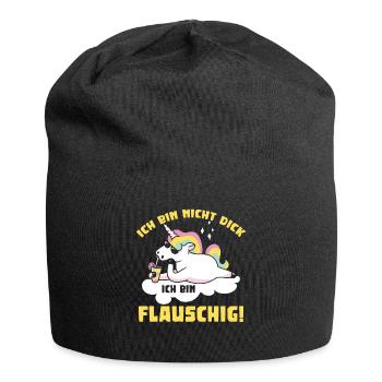 Ich bin nicht dick ich bin flauschig! - Jersey-Beanie - Schwarz - Vorne