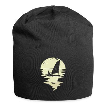 Segeln Segler Schiff Yacht Boot Segelboot Mond - Jersey-Beanie - Schwarz - Vorne