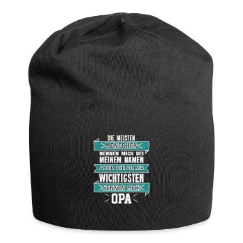 Lustig Vatertag Opa Vater Papa Spruch Opa Geschenk - Jersey-Beanie - Schwarz - Vorne