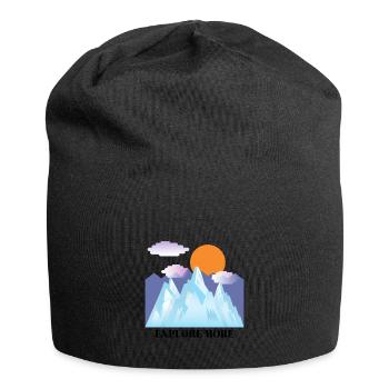 Camping Camper Wandern Hiking Mount Berge Outdoor - Jersey-Beanie - Schwarz - Vorne