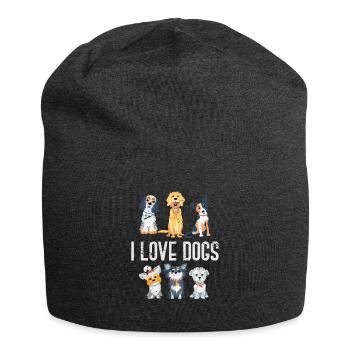 Amoureux des chiens - Bonnet en jersey - charbon - Devant