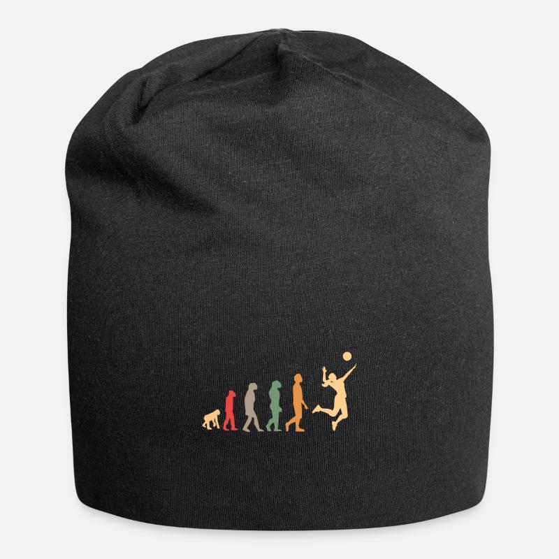 Vintage retro volleyball sporter, in evolution - Jersey Beanie - black