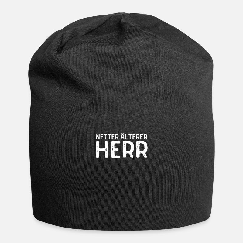 Netter Älterer Herr - Geschenk Rentner - Jersey-Beanie - Schwarz
