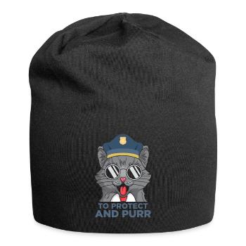 Drôle flic chat détective police - Bonnet en jersey - noir - Devant