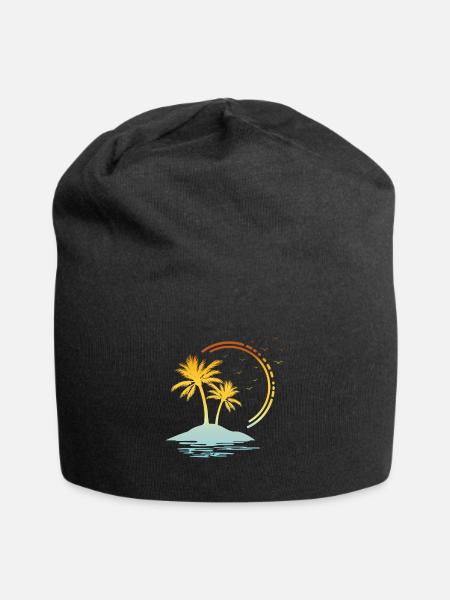 Palmen - Jersey-Beanie - Schwarz