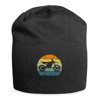 Dirt Bike Motocross Motorrad Vintage Retro Moto - Jersey-Beanie - Schwarz - Vorne