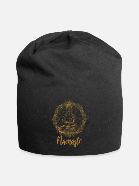 la spiritualité du bouddhisme cite la méditation du mantra - Bonnet en jersey - noir