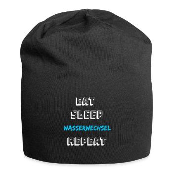 Eat sleep Wasserwechsel repeat Aquaristik Aquarium - Jersey-Beanie - Schwarz - Vorne