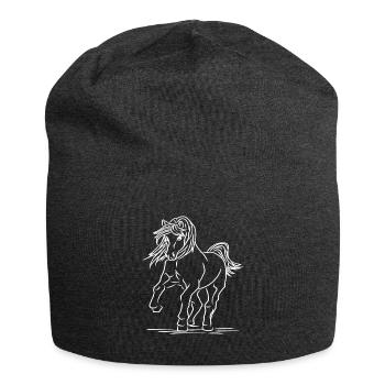 Cheval poulain poulain poulain poney étalon sang froid - Bonnet en jersey - charbon - Devant