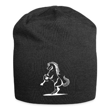 Pferd Brauner Falbe Fohlen Pony Hengst Kaltblut - Jersey-Beanie - Anthrazit - Vorne