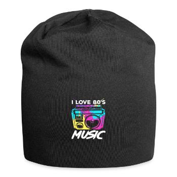 I Love 80s Music Boombox Retro - Jersey Beanie - black - Front