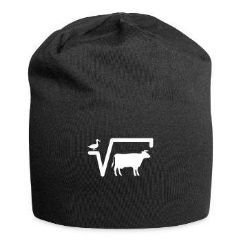 Die N-te Wurzel Aus Q Witzige Mathe Sprüche Kuh - Jersey-Beanie - Schwarz - Vorne