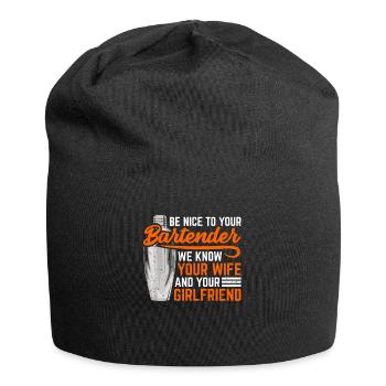Barkeeper Barmann Bartender Geschenk - Jersey-Beanie - Schwarz - Vorne