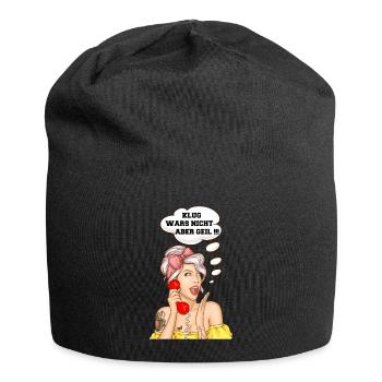 Klug Wars Nicht Aber Geil Sprüche Lustig - Jersey-Beanie - Schwarz - Vorne