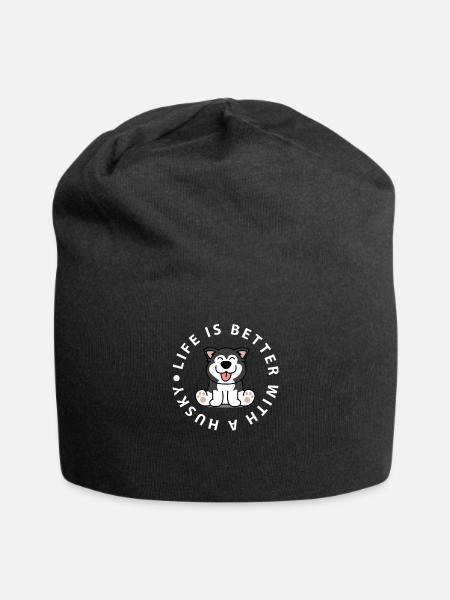 Husky Schlittenhunde - Jersey-Beanie - Schwarz