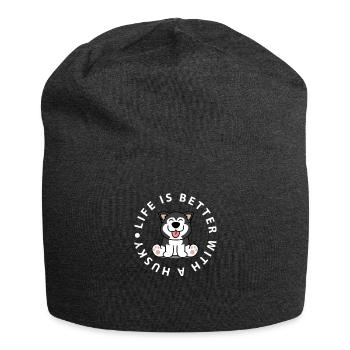 Husky sled dogs - Jersey Beanie - charcoal grey - Front
