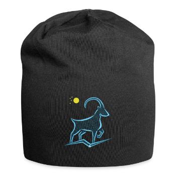 Bergziege Tier - Jersey-Beanie - Schwarz - Vorne