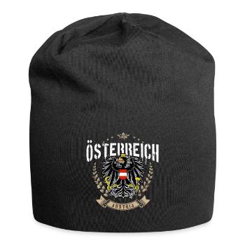 Österreich Adler Wappen Retro Austria Fahne Flagge - Jersey-Beanie - Schwarz - Vorne