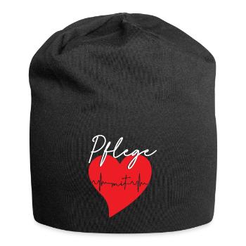 Pflege - Jersey-Beanie - Schwarz - Vorne