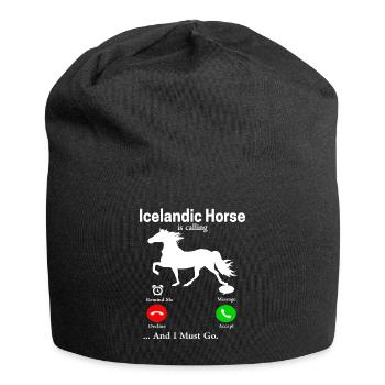 Islandpferd Tölt Island saga Isi Geschenk Isländer - Jersey-Beanie - Schwarz - Vorne