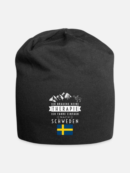Ich brauche keine Therapie Schweden Spruch - Jersey-Beanie - Schwarz