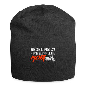 Mofa Regel NR.1 Hände weg von meinem Mofa Geschenk - Jersey-Beanie - Anthrazit - Vorne