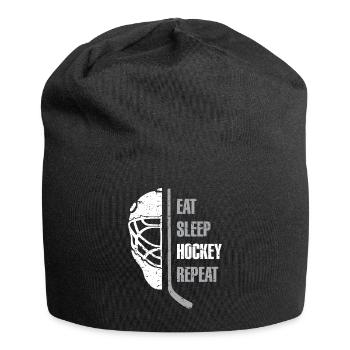Essen Sie Schlaf Hockey Wiederholen Sie Weihnachtsgeschenk Kid Teen Ad - Jersey-Beanie - Schwarz - Vorne