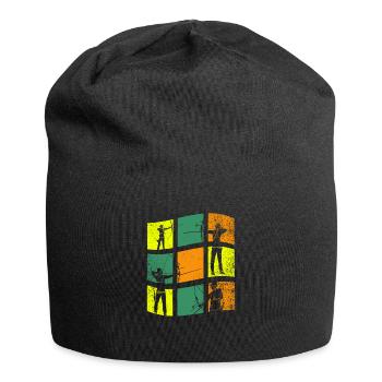 Retro Bogenschießen Vintage Bogenschütze - Jersey-Beanie - Schwarz - Vorne