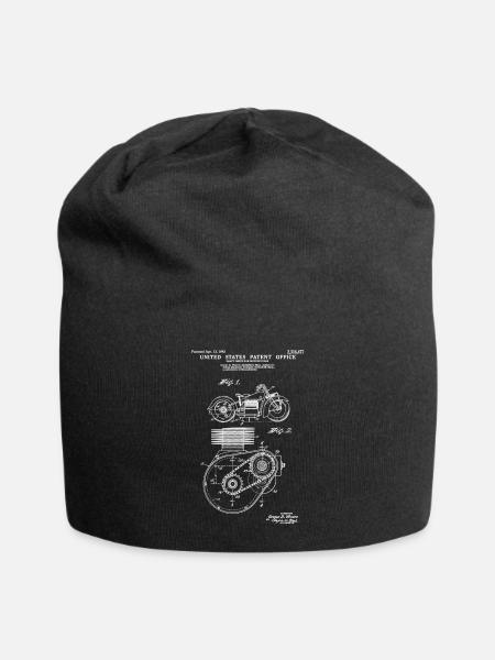 Motorcycle 1999 Patent Print Shirt, Classic Motorc - Bonnet en jersey - noir