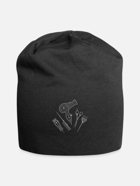 Coiffeur coiffeur tablier strass peigne ciseaux H - Bonnet en jersey - noir