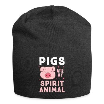 Ferme porcs Sont Mes animaux préférés - Bonnet en jersey - charbon - Devant