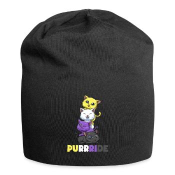 Nonbinary Katzen - Transgender Geschenk - Jersey-Beanie - Schwarz - Vorne