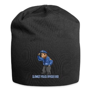 Faultier Polizist - Sloth Sicherheitsdienst - Jersey-Beanie - Schwarz - Vorne