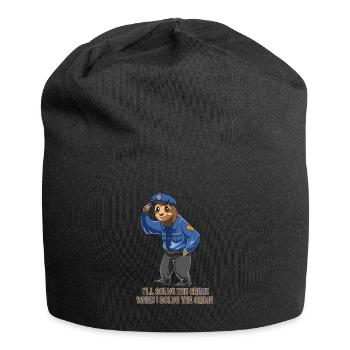Faultier Polizist - Sloth Sicherheitsdienst - Jersey-Beanie - Schwarz - Vorne